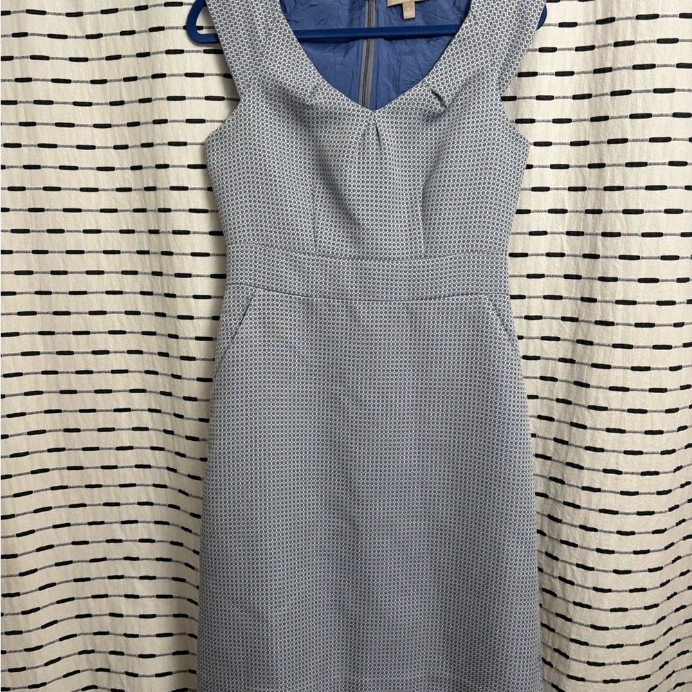Banana Republic Blue Patterned Midi Dress